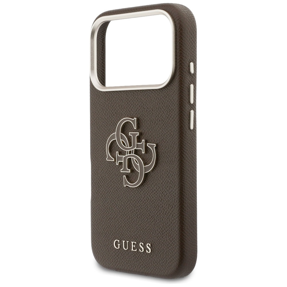 Hülle für Apple iPhone 17 Pro, GUESS, Resin Logo, Braun