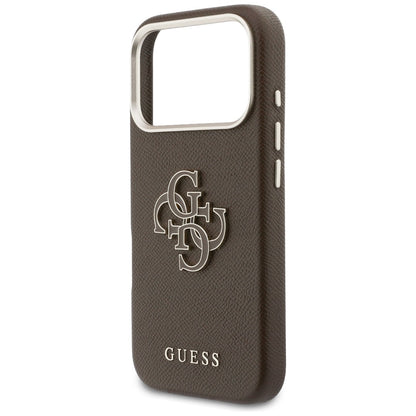 Hülle für Apple iPhone 17 Pro, GUESS, Resin Logo, Braun