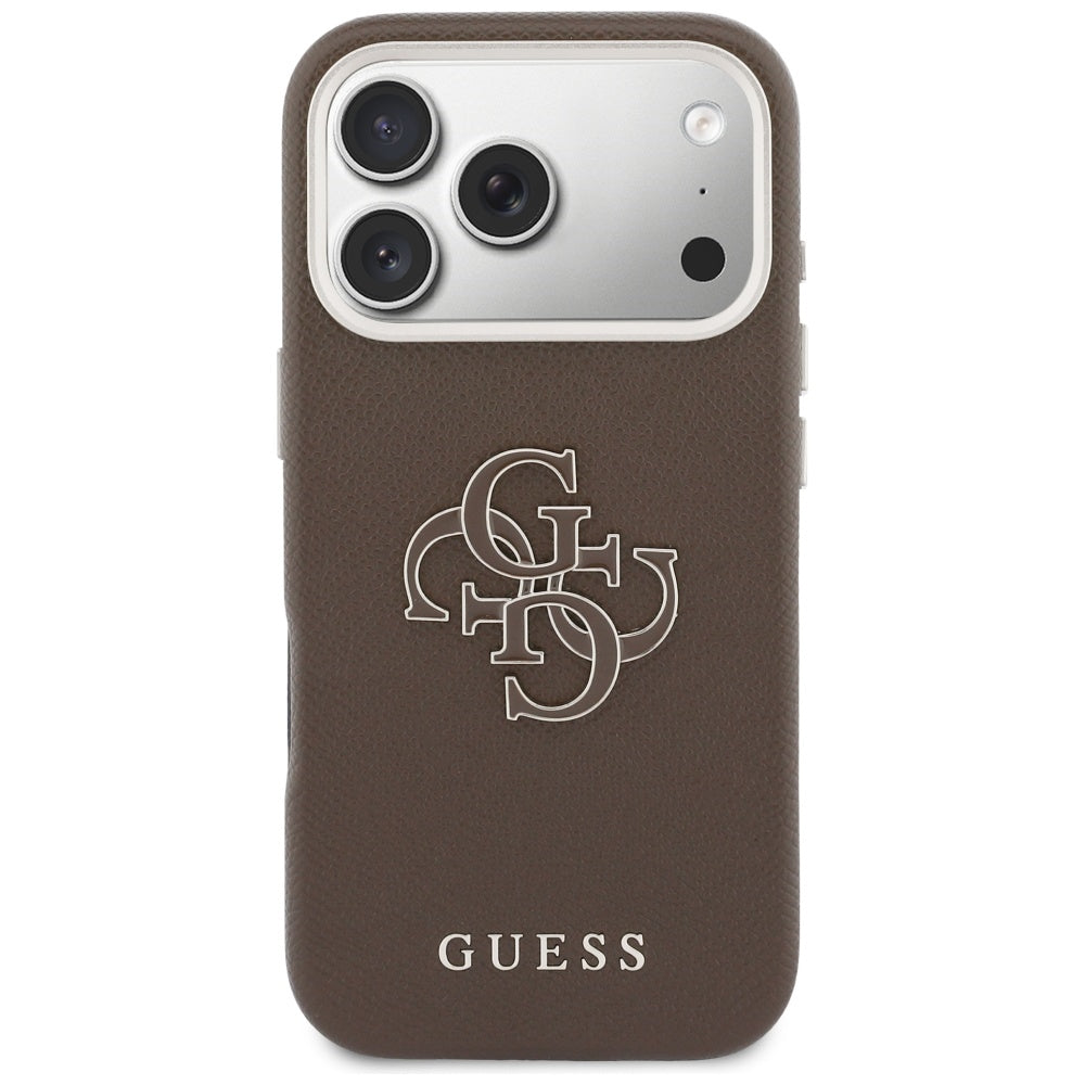 Hülle für Apple iPhone 17 Pro, GUESS, Resin Logo, Braun