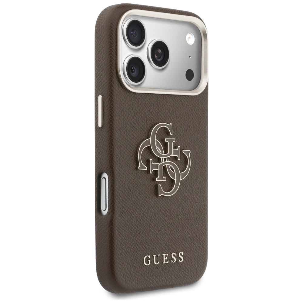 Hülle für Apple iPhone 17 Pro, GUESS, Resin Logo, Braun