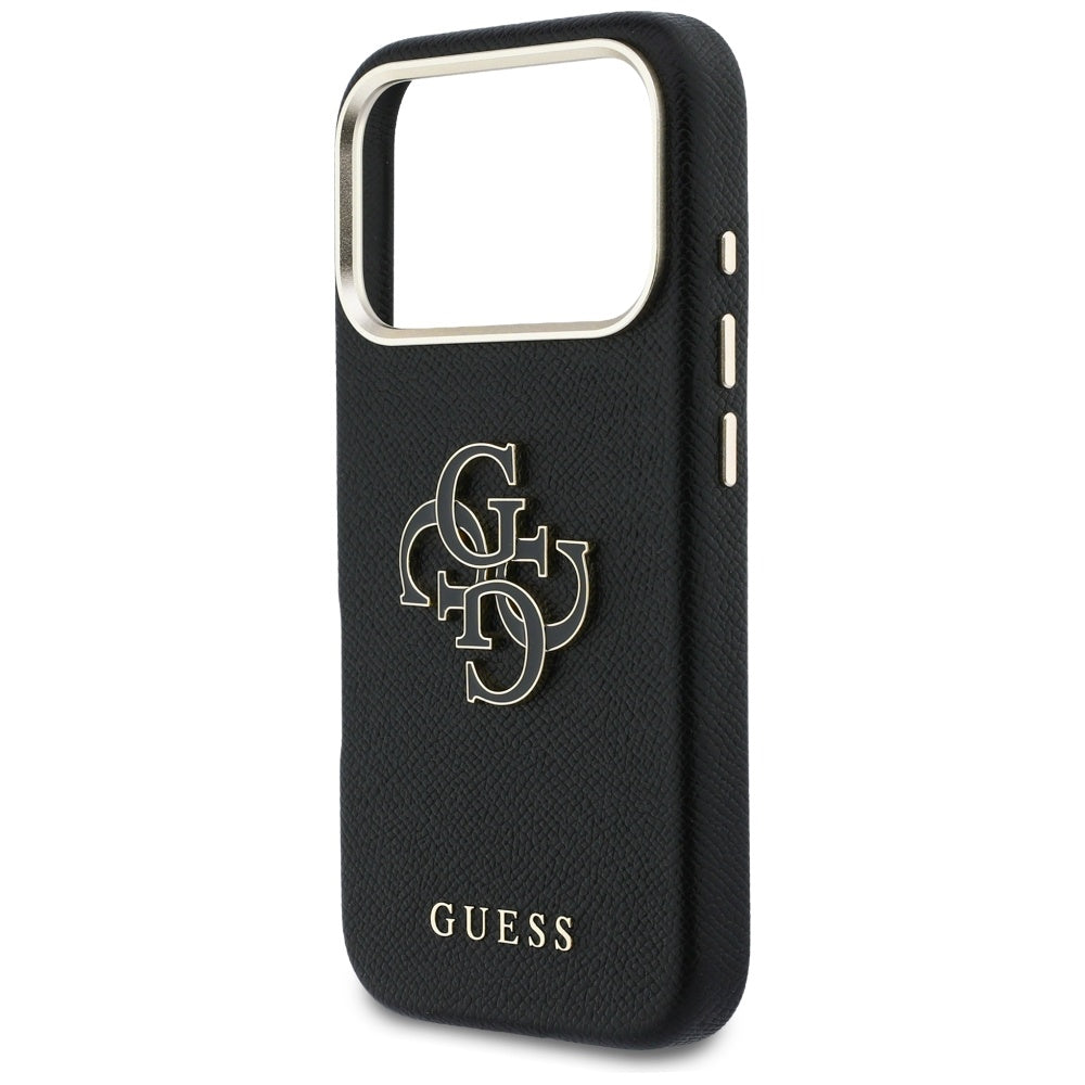 Hoes voor Apple iPhone 17 Pro, Guess, Resin Logo, Zwart
