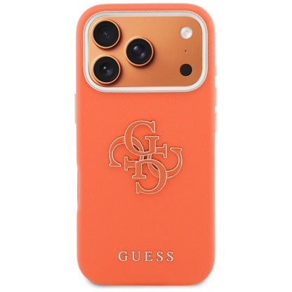 Étui pour Apple iPhone 17 Pro, Guess, Logo Résine, Orange