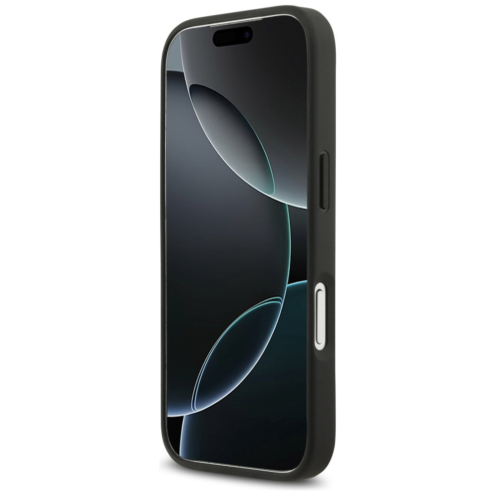 Étui pour Apple iPhone 17 Pro, Guess, logo triangle en strass, Noir