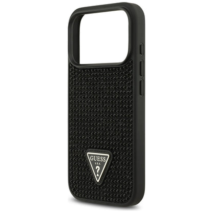 Étui pour Apple iPhone 17 Pro, Guess, logo triangle en strass, Noir