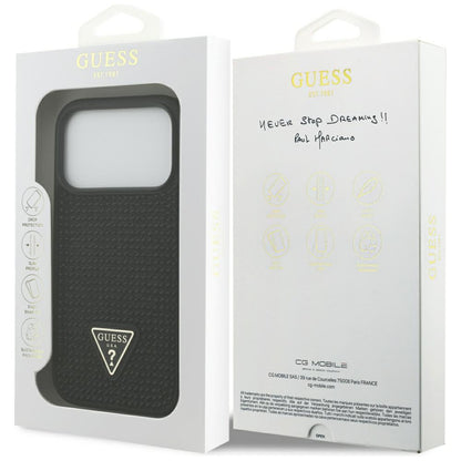 Étui pour Apple iPhone 17 Pro, Guess, logo triangle en strass, Noir