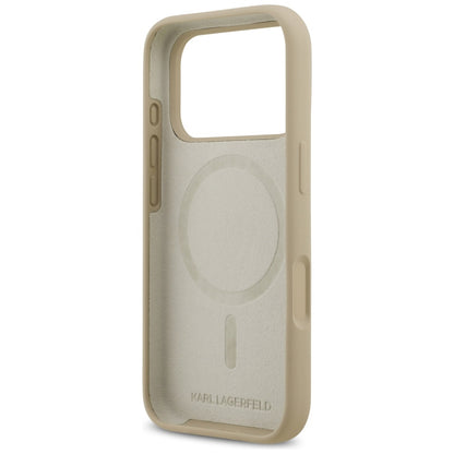 Hoes voor Apple iPhone 17 Pro, Karl Lagerfeld, Sketch and Logo Karl, Bruin