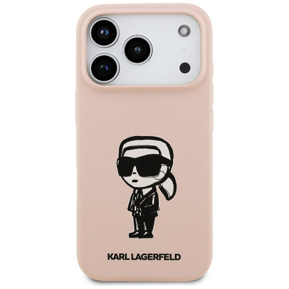 Hülle für Apple iPhone 17 Pro, Karl Lagerfeld, Sketch and Logo Karl, Rosa