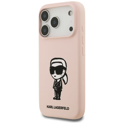 Hülle für Apple iPhone 17 Pro, Karl Lagerfeld, Sketch and Logo Karl, Rosa