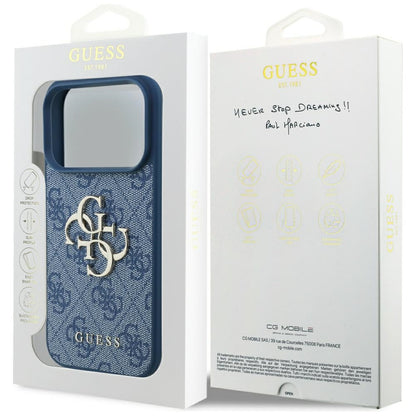 Étui pour Apple iPhone 17 Pro Max, Guess, 4G Big Logo, Bleu