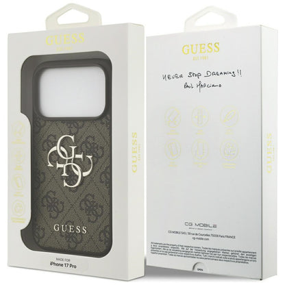 Étui pour Apple iPhone 17 Pro Max, Guess, 4G Big Logo, Marron