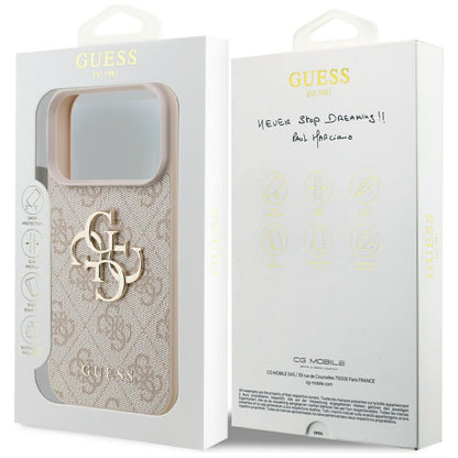 Étui pour Apple iPhone 17 Pro Max, Guess, 4G Big Logo, Rose.