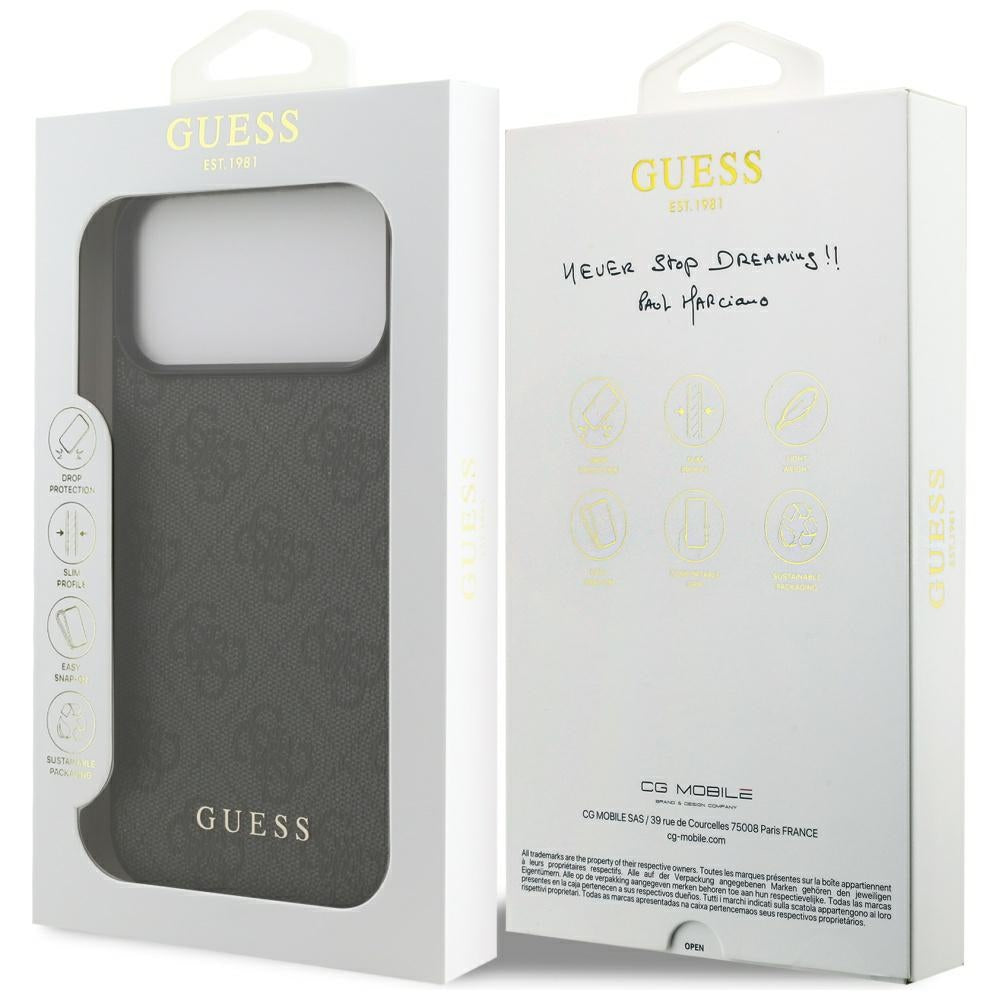 Hoes voor Apple iPhone 17 Pro Max, Guess, 4G Classic, Zwart
