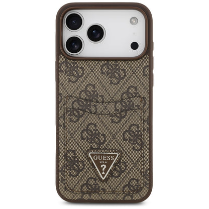 Hülle für Apple iPhone 17 Pro Max, Guess, 4G Double Card Triangle, Braun