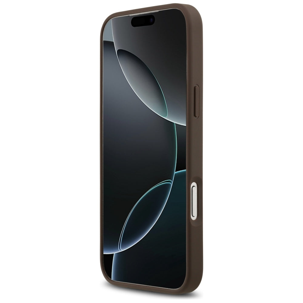 Hülle für Apple iPhone 17 Pro Max, Guess, 4G Double Card Triangle, Braun