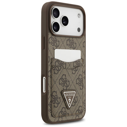 Hülle für Apple iPhone 17 Pro Max, Guess, 4G Double Card Triangle, Braun