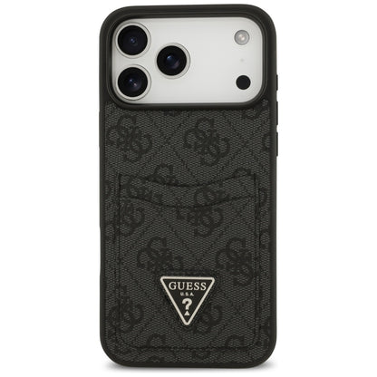 Hoes voor Apple iPhone 17 Pro Max, Guess, 4G Double Card Triangle, Zwart