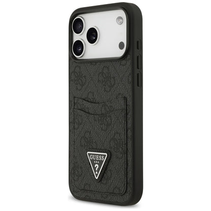 Hoes voor Apple iPhone 17 Pro Max, Guess, 4G Double Card Triangle, Zwart