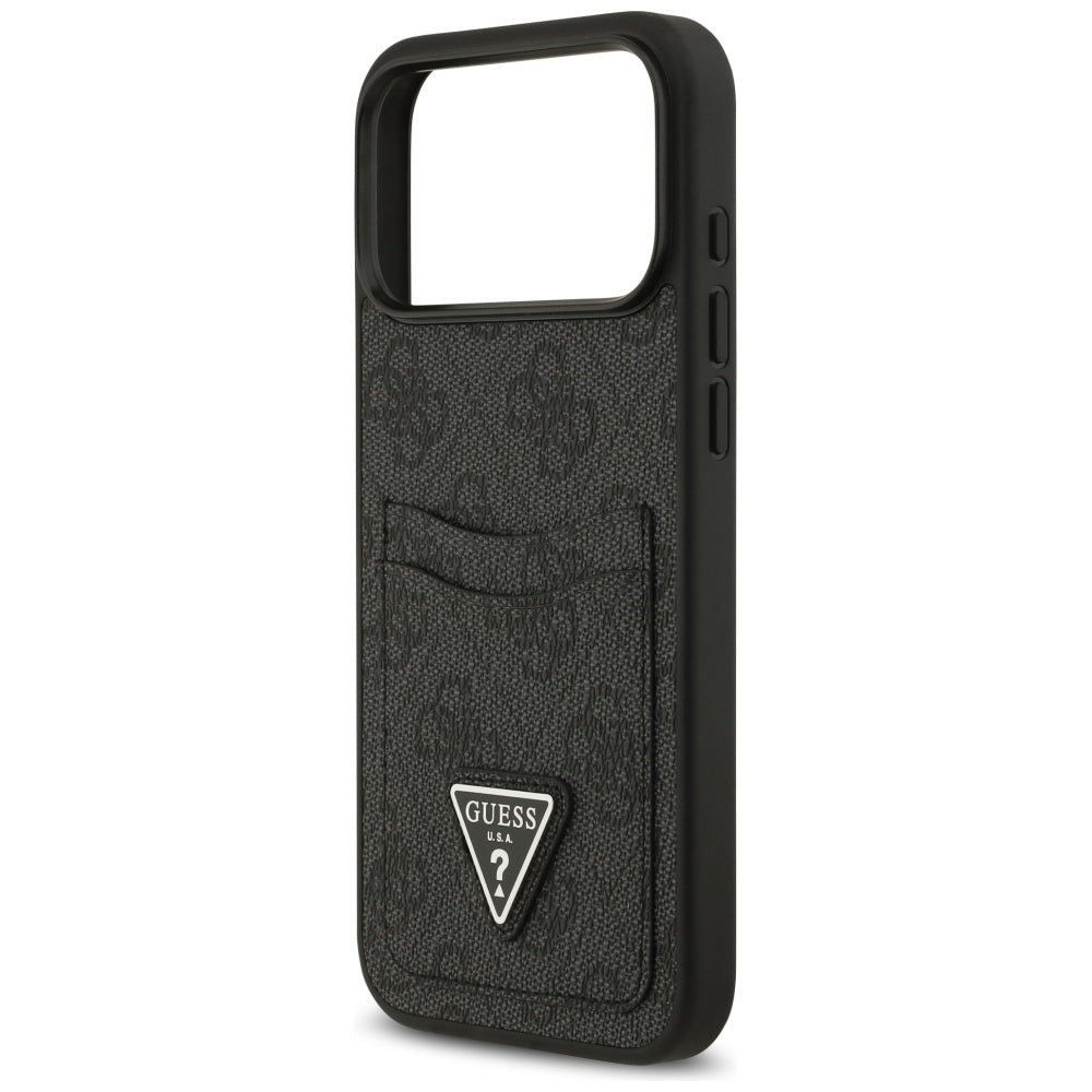 Hoes voor Apple iPhone 17 Pro Max, Guess, 4G Double Card Triangle, Zwart