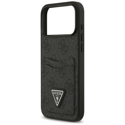 Hoes voor Apple iPhone 17 Pro Max, Guess, 4G Double Card Triangle, Zwart