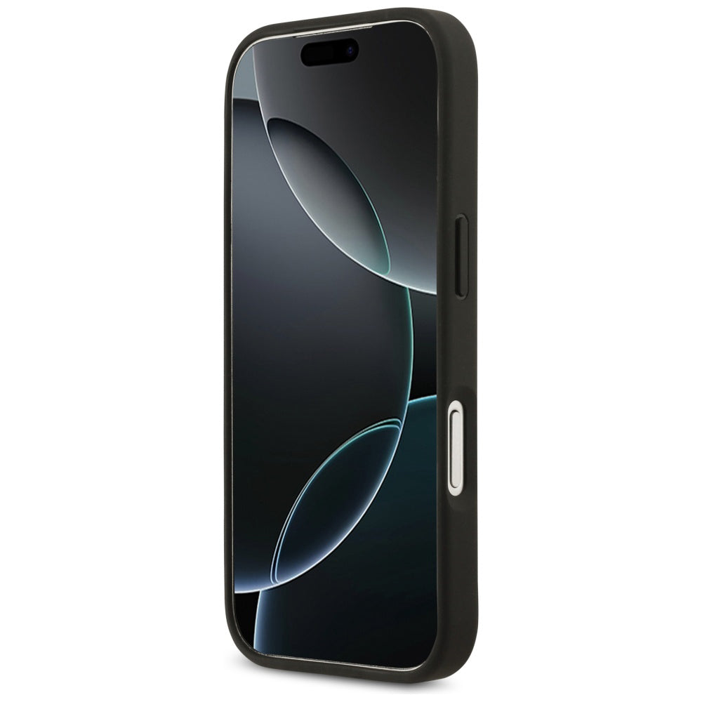 Hoes voor Apple iPhone 17 Pro Max, Guess, 4G Grained Roses Big Logo, Zwart