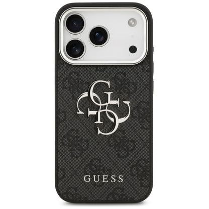 Hoes voor Apple iPhone 17 Pro Max, Guess, Big 4G Logo Classic, Zwart Zilver