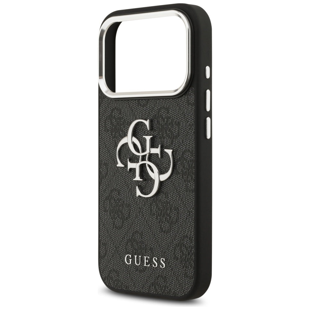 Hoes voor Apple iPhone 17 Pro Max, Guess, Big 4G Logo Classic, Zwart Zilver