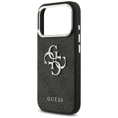Hoes voor Apple iPhone 17 Pro Max, Guess, Big 4G Logo Classic, Zwart Zilver