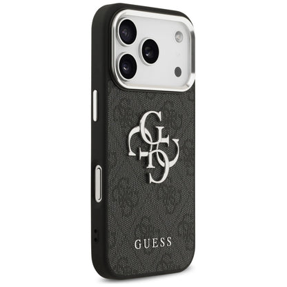 Hoes voor Apple iPhone 17 Pro Max, Guess, Big 4G Logo Classic, Zwart Zilver