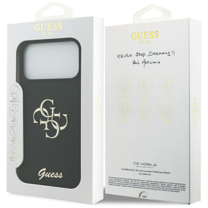 Étui pour Apple iPhone 17 Pro Max, Guess, Big 4G Script, Noir