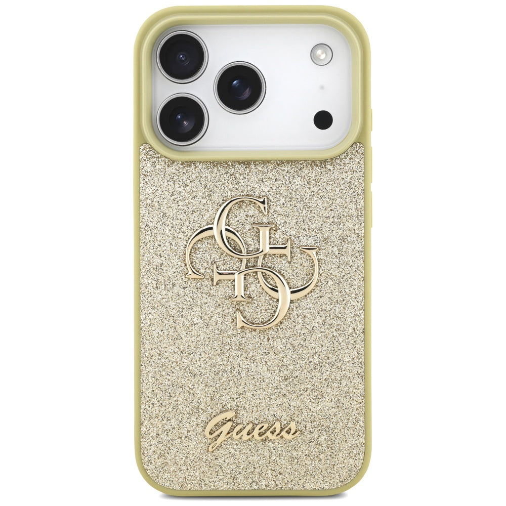 Étui pour Apple iPhone 17 Pro Max, Guess, Fixed Glitter Big 4G, Doré