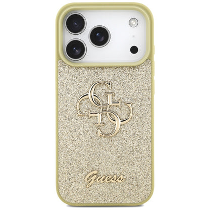 Étui pour Apple iPhone 17 Pro Max, Guess, Fixed Glitter Big 4G, Doré