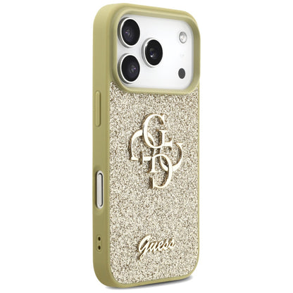 Étui pour Apple iPhone 17 Pro Max, Guess, Fixed Glitter Big 4G, Doré