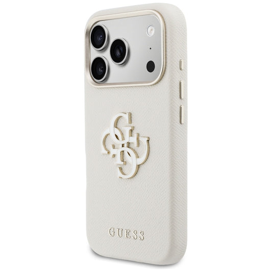 Hoes voor Apple iPhone 17 Pro Max, Guess, Resin Logo, Beige