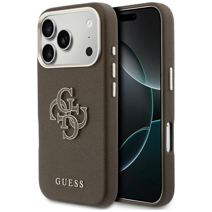 Étui pour Apple iPhone 17 Pro Max, Guess, Logo en Résine, Marron