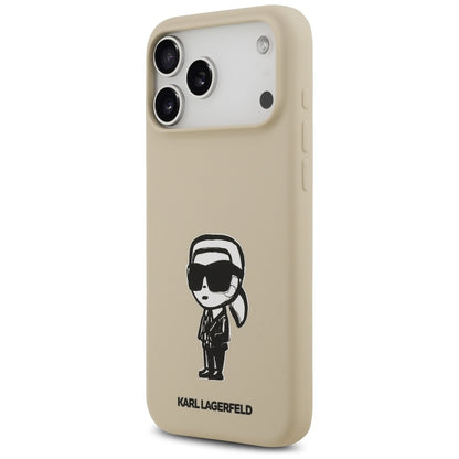 Étui pour Apple iPhone 17 Pro Max, Karl Lagerfeld, Sketch and Logo Karl, Marron