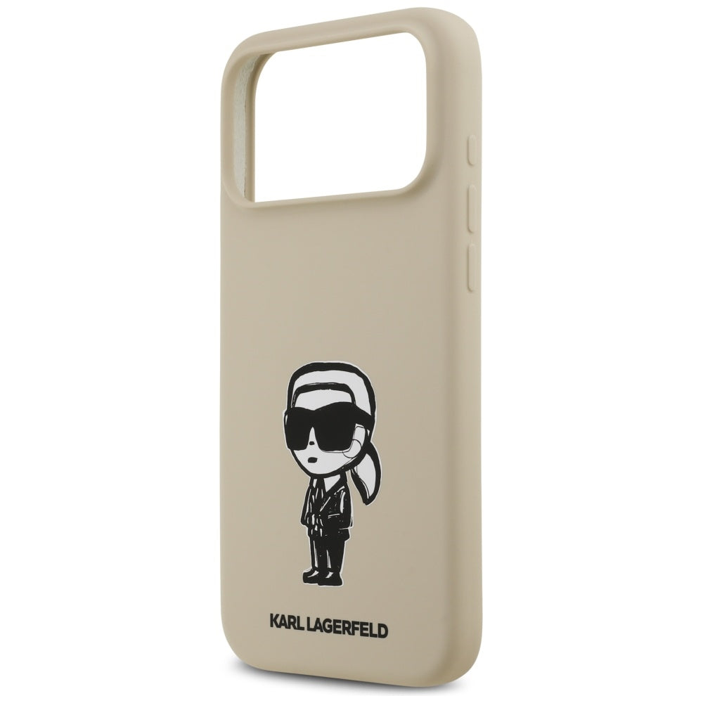 Étui pour Apple iPhone 17 Pro Max, Karl Lagerfeld, Sketch and Logo Karl, Marron