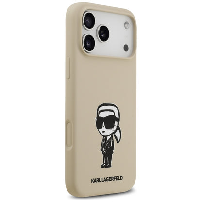 Étui pour Apple iPhone 17 Pro Max, Karl Lagerfeld, Sketch and Logo Karl, Marron