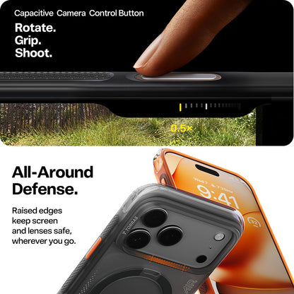 Étui pour Apple iPhone 17 Pro Max, Torras, Ostand Spin Air, Gris