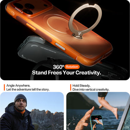 Étui pour Apple iPhone 17 Pro Max, Torras, Ostand Spin Air, Gris