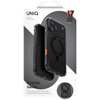 Hoes voor Apple iPhone 17 Pro Max, UNIQ, Swivix, Zwart