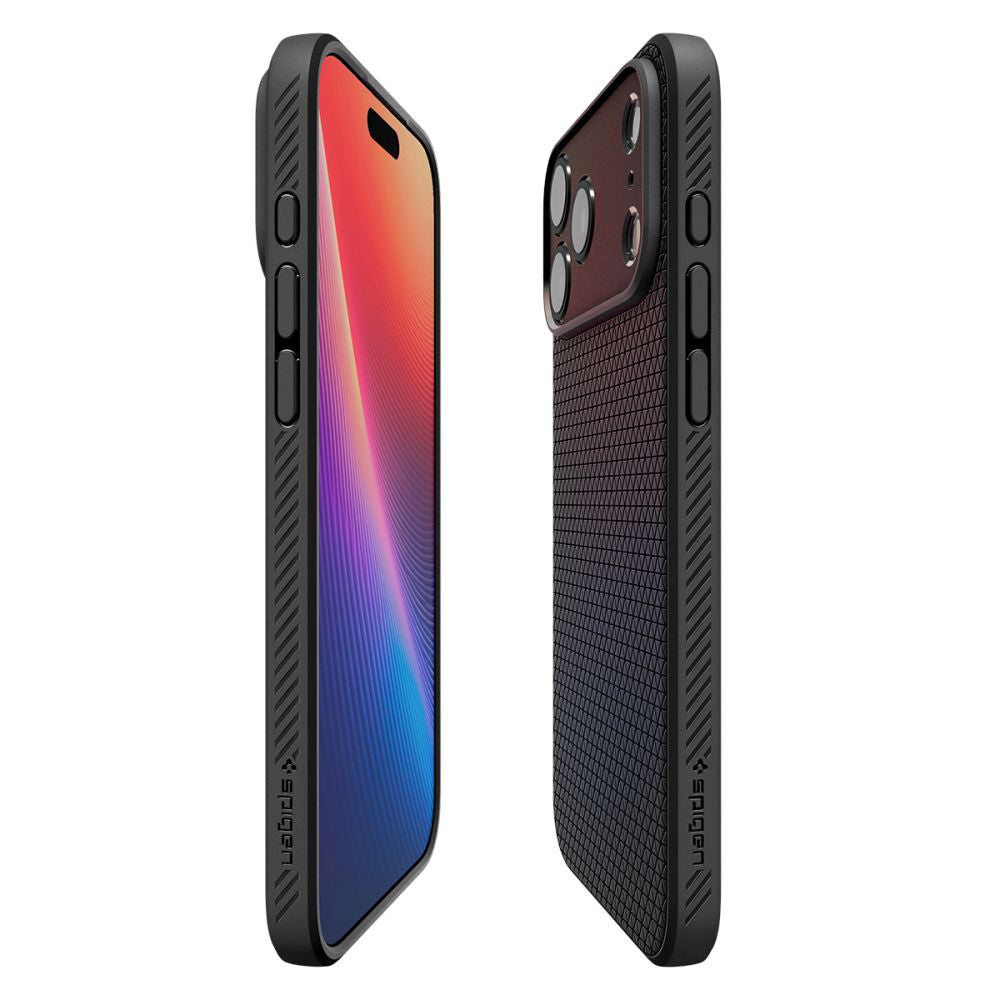 Hoes voor Apple iPhone 17 Pro, Spigen, Liquid Air, Mat Zwart