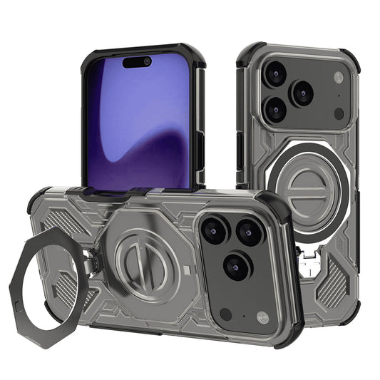 Hoes voor Apple iPhone 17 Pro, Techsuit, Carbon Shield Pro, Lichtzwart