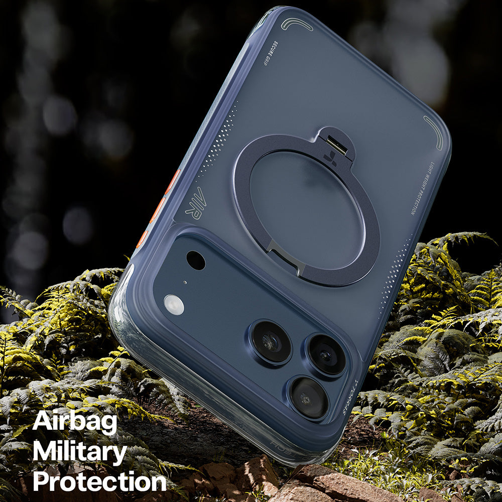 Étui pour Apple iPhone 17 Pro, Torras, Ostand Spin Air, Bleu