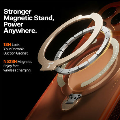 Étui pour Apple iPhone 17 Pro, Torras, Ostand Spin Air, Orange