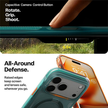 Hülle für Apple iPhone 17 Pro, Torras, Ostand Spin Air, Grün