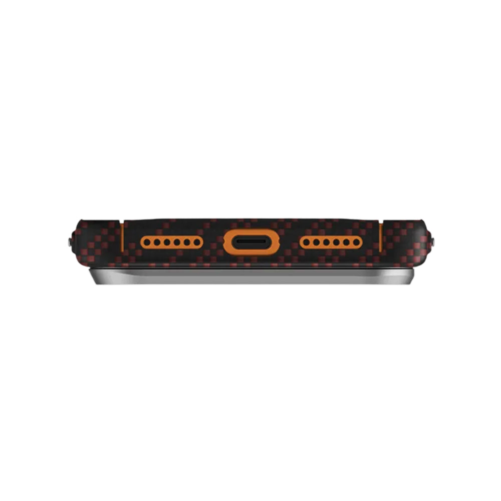 MagSafe Hülle für Apple iPhone 17 Pro, UNIQ, Keva MagClick, Schwarz Rot