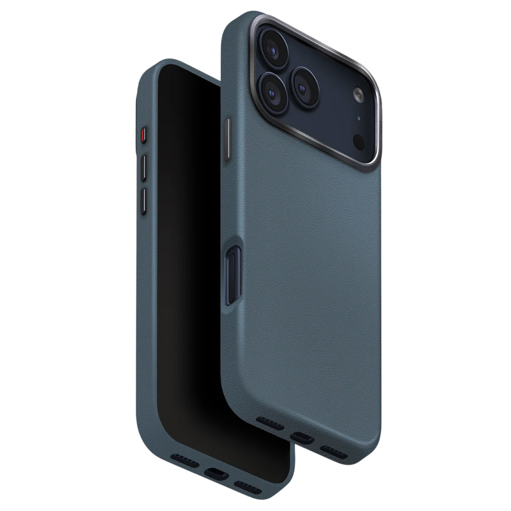 Hülle für Apple iPhone 17 Pro, UNIQ, Lyden Leatherette, Blau