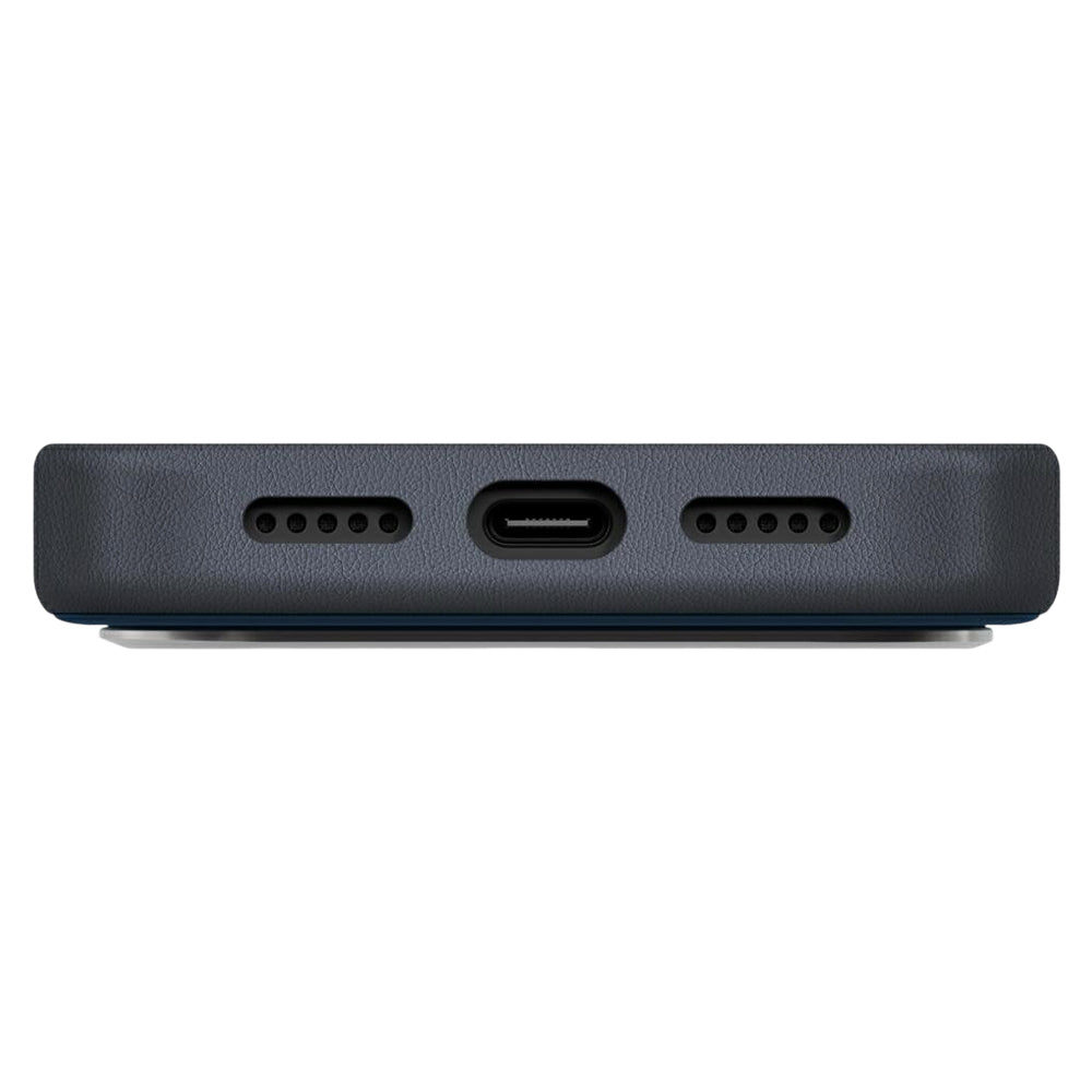 Étui pour Apple iPhone 17 Pro, UNIQ, Lyden Leatherette, Bleu Noir