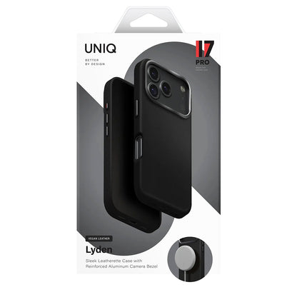 Étui pour Apple iPhone 17 Pro, UNIQ, Lyden Leatherette, Bleu Noir