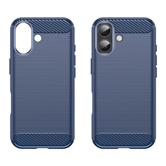 Hoes voor Apple iPhone 17, Techsuit, Carbon, Blauw